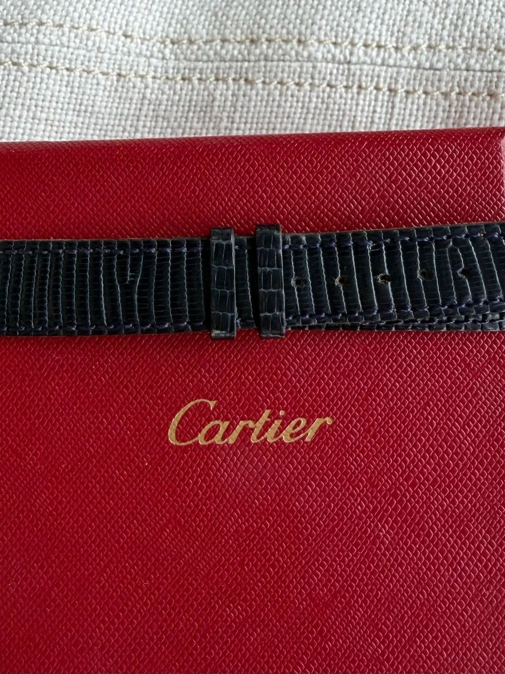 CARTIER watch replacement Lizard tank bands from Paris - Picture 2 of 9